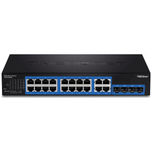 TRENDnet TEG-204WS 20-Port Managed Gigabit Ethernet Switch, 4x shared Gigabit ports (RJ-45 or SFP), rack mountable